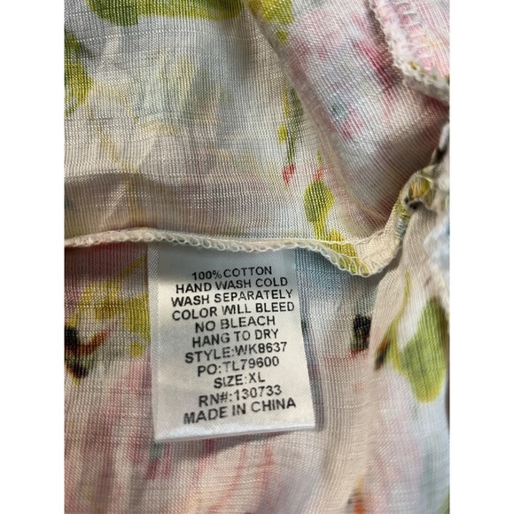 UMGEE Floral Maxi Dress Tiered Ruffle Cap Sleeve Collared V Neck XL - Picture 7 of 9